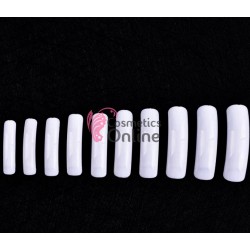 Tipsuri clasie lungi 100 bucati cu bordura mare Albe TPS14  